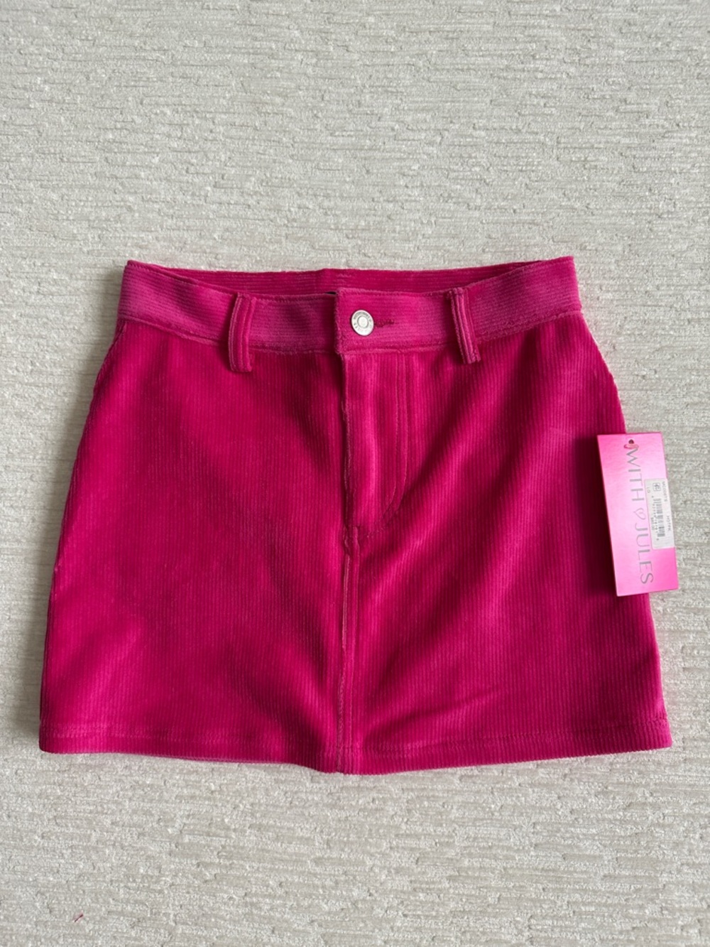 With Jules  Hot Pink Corduroy Mini Skirt NWT